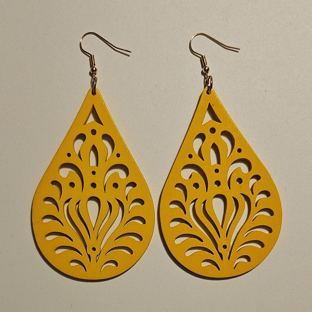 Yellow Teardrop Earrings